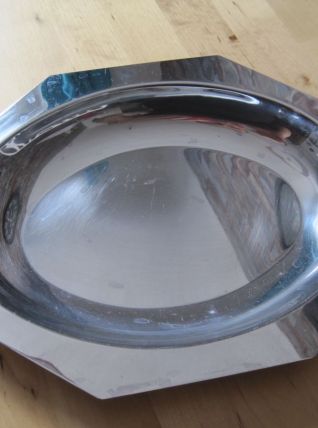 Plat en inox art déco