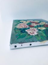 Huile sur toile vintage petites fleurs