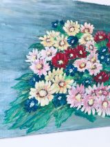 Huile sur toile vintage petites fleurs