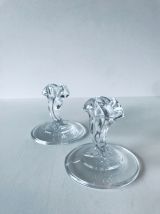 Paire de bougeoirs art déco en cristal