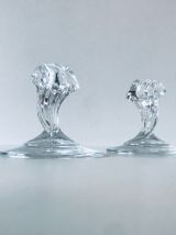 Paire de bougeoirs art déco en cristal