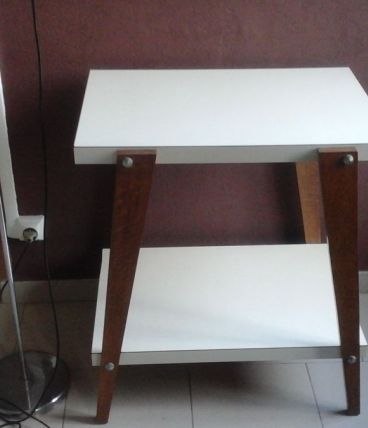 Table formica deux plateau pieds compas 60's vintage
