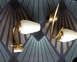 Paire appliques annees 50 laiton