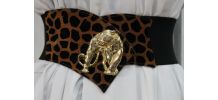 ceinture noire élastique panthère