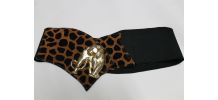 ceinture noire élastique panthère