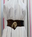ceinture noire élastique panthère