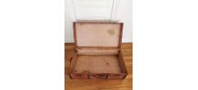 Malle ancienne en bois cuir