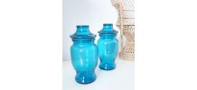 Lot d'apothicaire bleu 