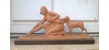 statue terre cuite art déco salvatore melani
