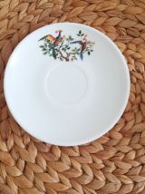 Lot de 2 tasses et soucoupes Arcopal  - Motif oiseaux faisan