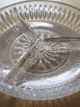 6 petites coupelles en verre a 3 compartiments  diametre 15 