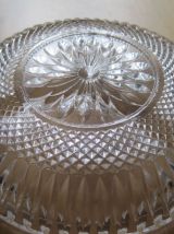 6 petites coupelles en verre a 3 compartiments  diametre 15 