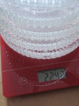 6 petites coupelles en verre a 3 compartiments  diametre 15 