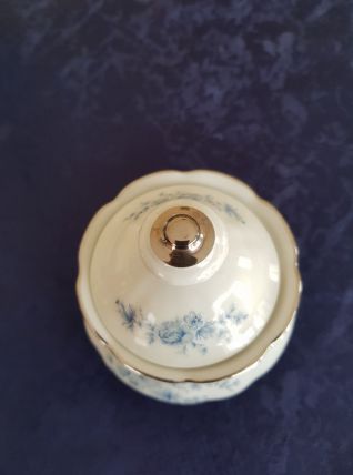 Service café porcelaineMitterteich numéroté blanc bleu 