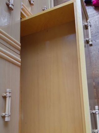 Commode en rotin jaune 7 tiroirs