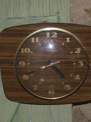 Horloge murale formica Vintage Trophy transistor