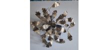 applique petites feuilles en métal doré 3 feux