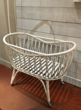 Berceau bébé en rotin blanc