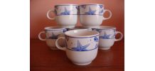 Lot de 6 tasses à café vintage en porcelaine