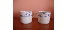 2 Grandes tasses à café ou à thé vintage en porcelaine