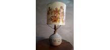 petite lampe1970 en gres emaille signe ,avec abat jour  de f