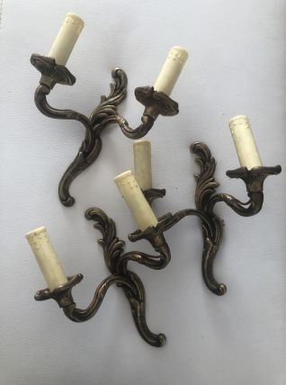 3 appliques en bronze style Louis XV