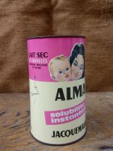 Boite publicitaire en tôle lithographiée (lait en poudre)