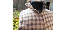 ROBE VINTAGE CARREAUX TBE MARRON CLAIR NOIR T S 