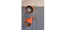 lampadaire 2 spots vintage en métal orange