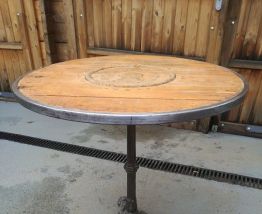 table pied bronze vintage industriel