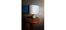 petit lampe de chevet  pied terre cuite vernisser 1970 avec 