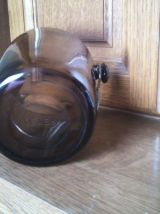 Seau à glace  LEVER en verre fumé avec anse chromée vintage