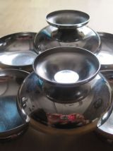 6 coupes a glaces inox vintage