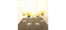 4 verres Roemer en cristal coloré