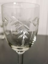 6 verres en cristal gravé