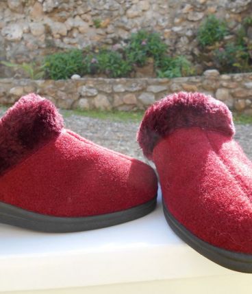CHAUSSONS SANDALES DAMART VINTAGE T 36 BORDEAUX
