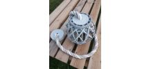 Suspension corde + boule osier