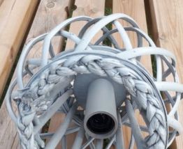 Suspension corde + boule osier