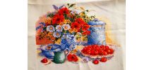Tapisserie Broderie Les Cerises  - fait main 