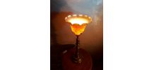 grande lampe calice  pied laiton et pate de verre 1930 art d