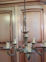 Lustre chandelier 5 branches en bronze
