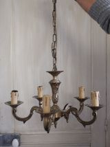 Lustre chandelier 5 branches en bronze