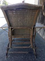 Chaise longue en rotin - Années 50