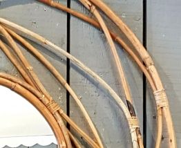 Miroir en rotin vintage
