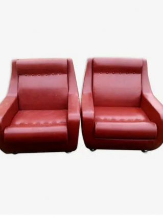 Paire de fauteuils vintage en skai 