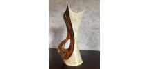 -	Vase Vallauris vintage (année 50), décoré main, signé Tess