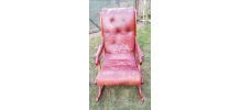 Véritable Rocking chair Chesterfield a restauré