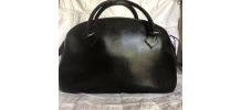 Sac à main vintage - magnifique cuir noir, début XXème