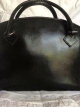 Sac à main vintage - magnifique cuir noir, début XXème