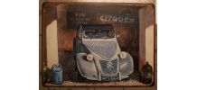 Plaque métal Citroën 2cv grange